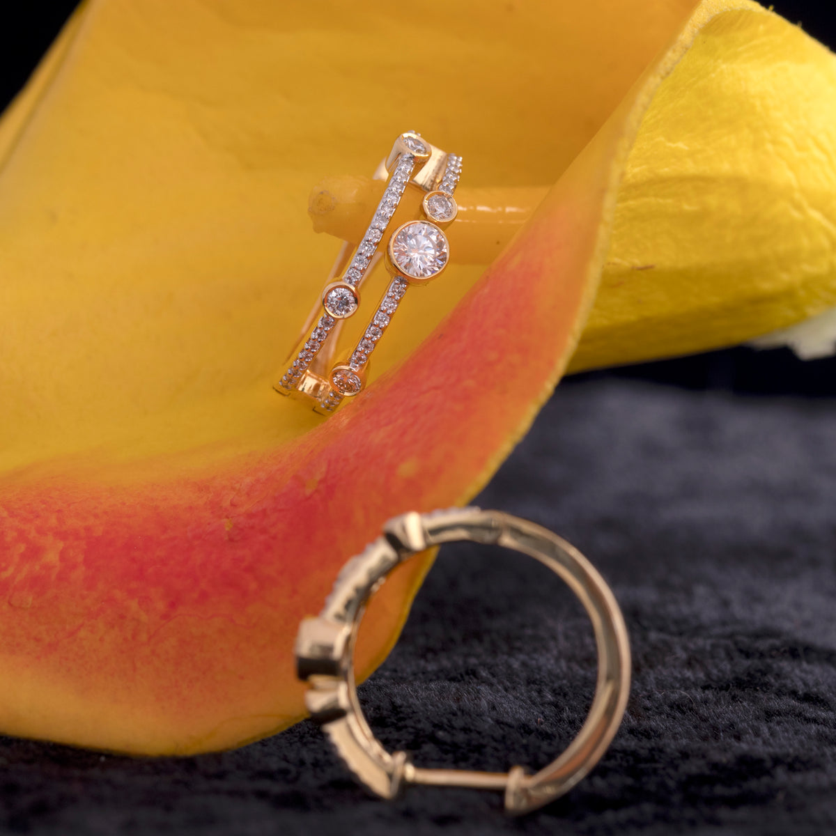 0.70ct Diamond Bubble Hoop Earrings Yellow Gold