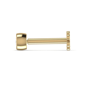 18ct Yellow Gold Solitaire Diamond Nose Stud Pin 0.06ct VS Piercing Bezel Seth