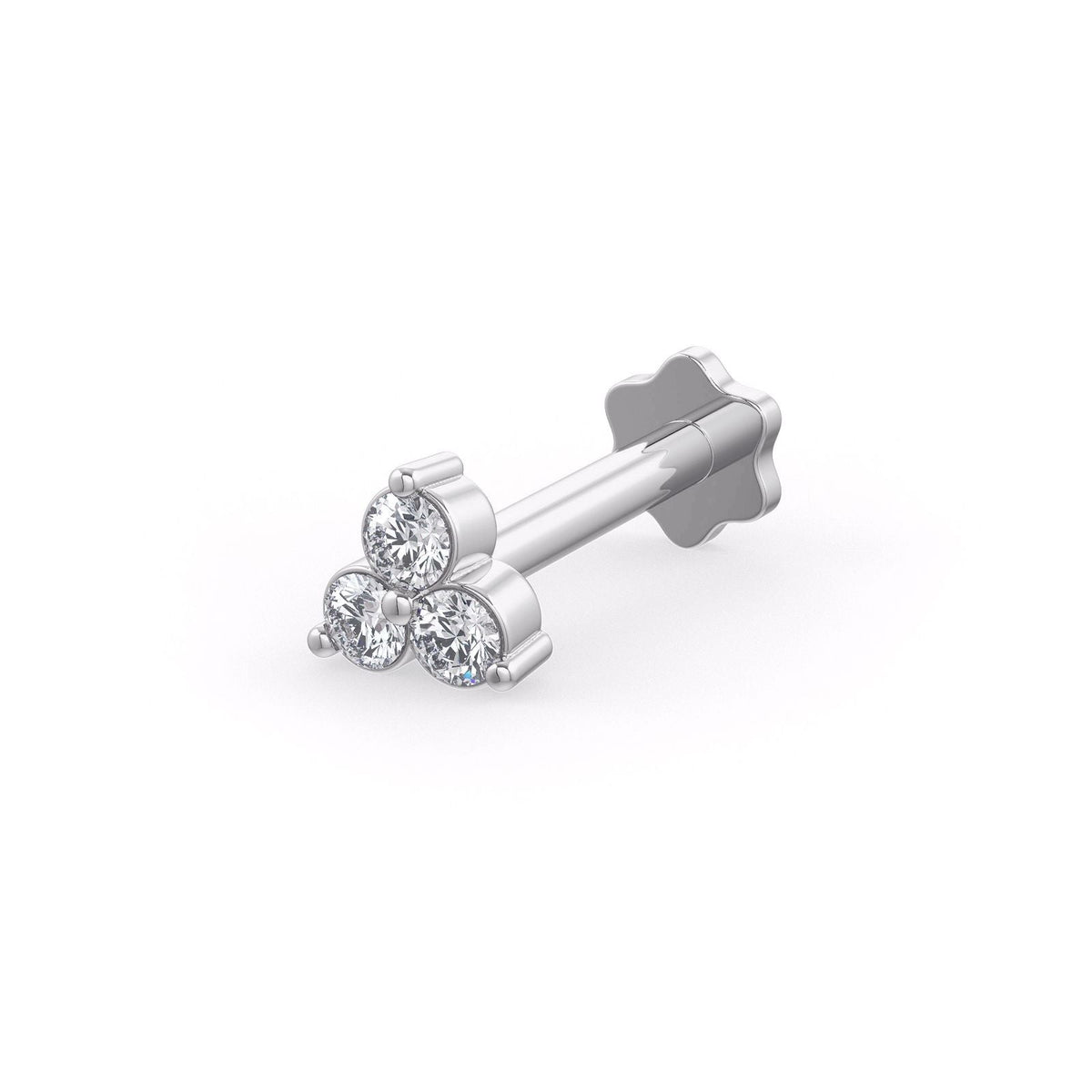 Nasenstecker „Trilogy“ mit drei Diamanten | 18 Karat Weißgold