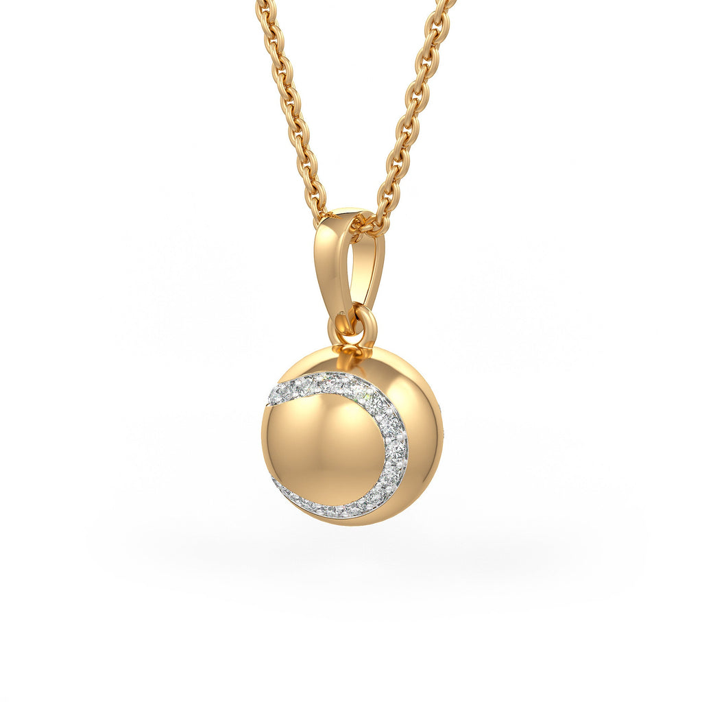 Diamond Tennis Ball Pendant in Yellow Gold 0.25ct (without chain)