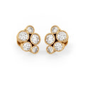 Boucles d'oreilles en or jaune avec diamant bulle de 1 carat