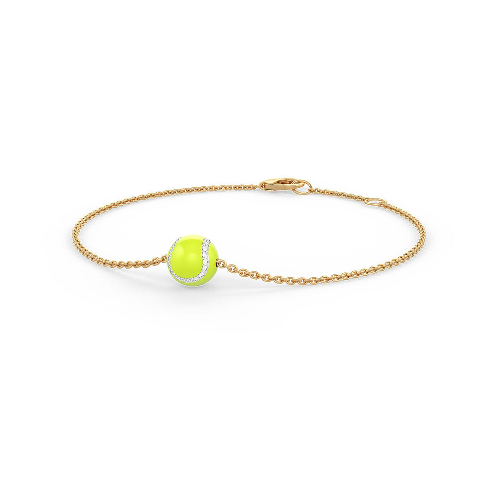 Luxury enamel tennis ball jewellery with 0.25ct brilliant diamonds