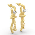 Sailor Knot Anchor Diamond Earrings Yellow Gold