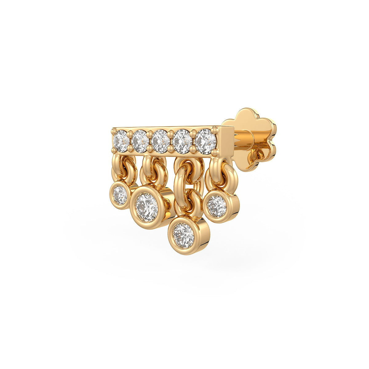 18ct yellow gold diamond cartilage stud