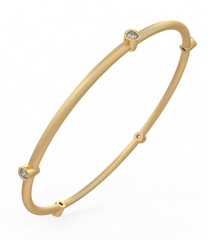 0.51ct Eternity Diamond Bangle Bezel Slip on in 18ct Yellow Gold Brushed pattern