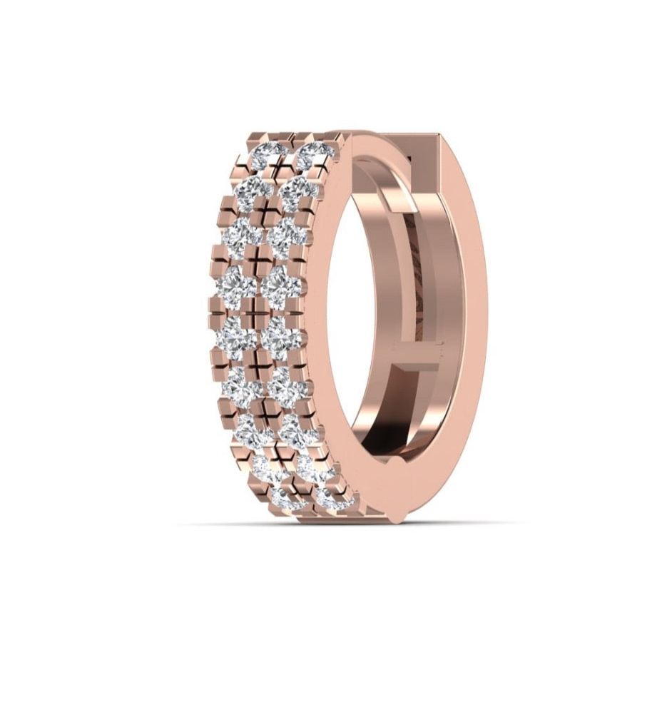 Diamond Cartilage Hoop Piercing in 18ct Yellow Gold