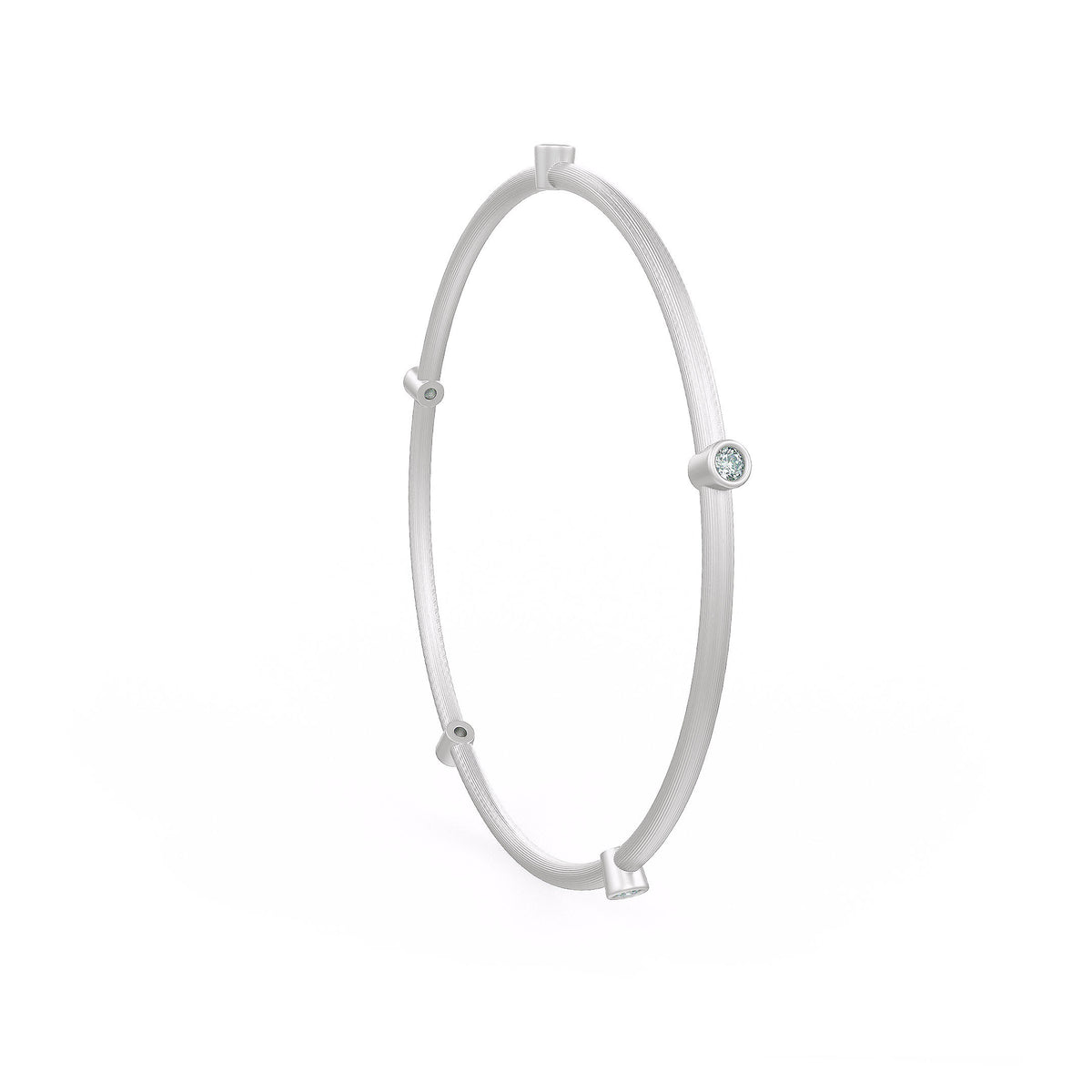 Bracelet jonc éternité Forever en or blanc serti d'un diamant de 0,51 ct