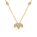 Diamond Necklace 1.40ct in 18ct Yellow Gold Water Lily Flower Petals