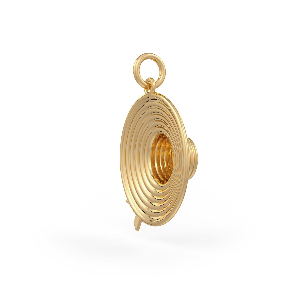 Pendentif chapeau en or jaune 18 carats, inspiré de Jane Austen, orné d'un diamant.