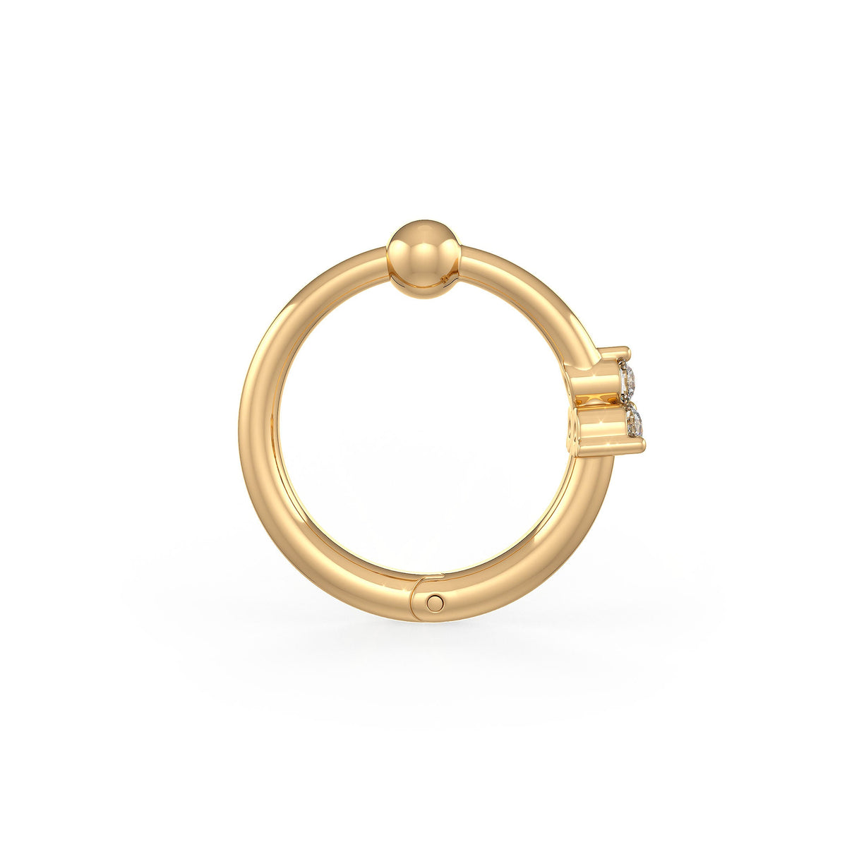 18K Yellow Gold Trilogy nose pin