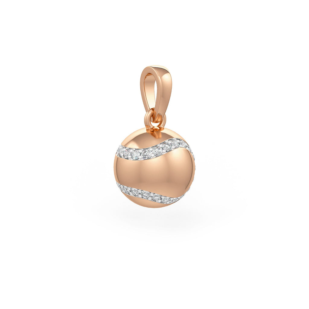 Diamond Tennis Ball Pendant in Rose Gold 0.25ct (without chain)