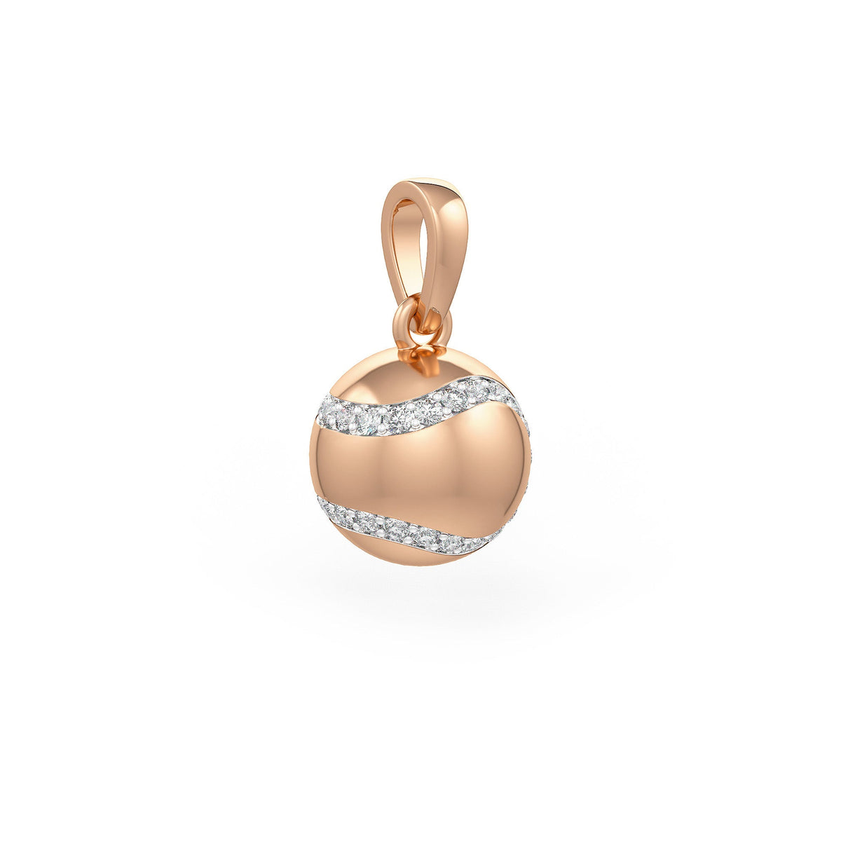 Diamond Tennis Ball Pendant in Rose Gold 0.25ct (without chain)