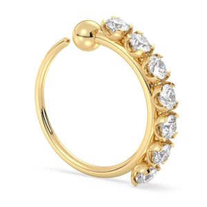 0.28ct Eternity Diamond Nose Hoop in 18K Yellow Gold
