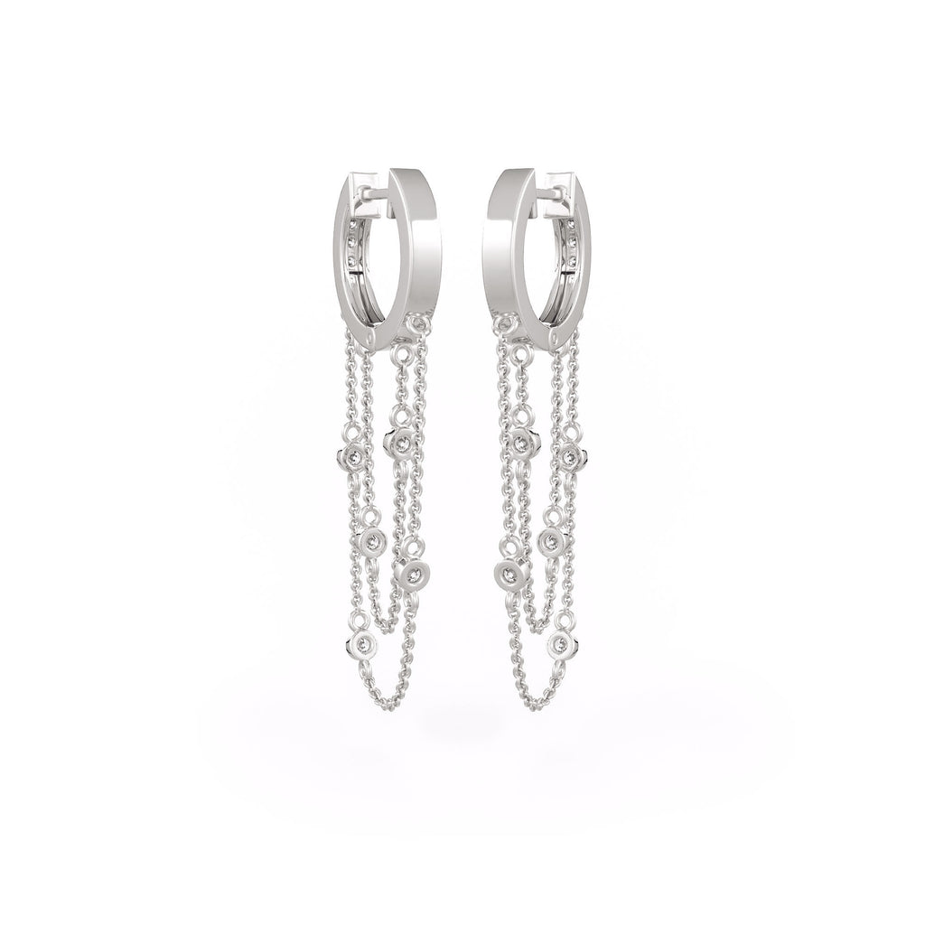 Hoop earrings with chain 