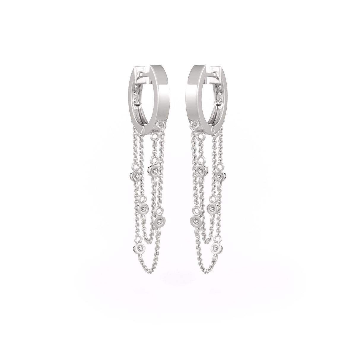 Hoop earrings with chain 
