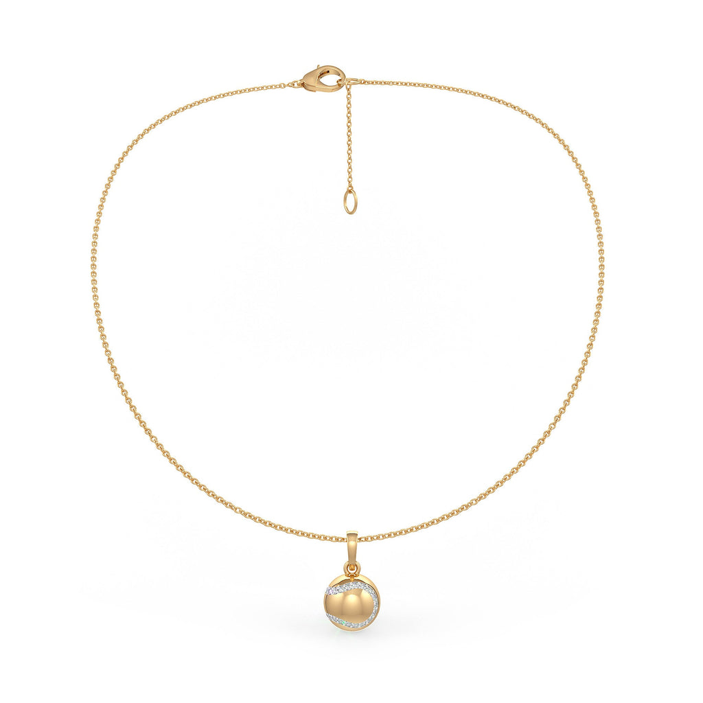 Diamond Tennis Ball Pendant in Yellow Gold 0.25ct (without chain)