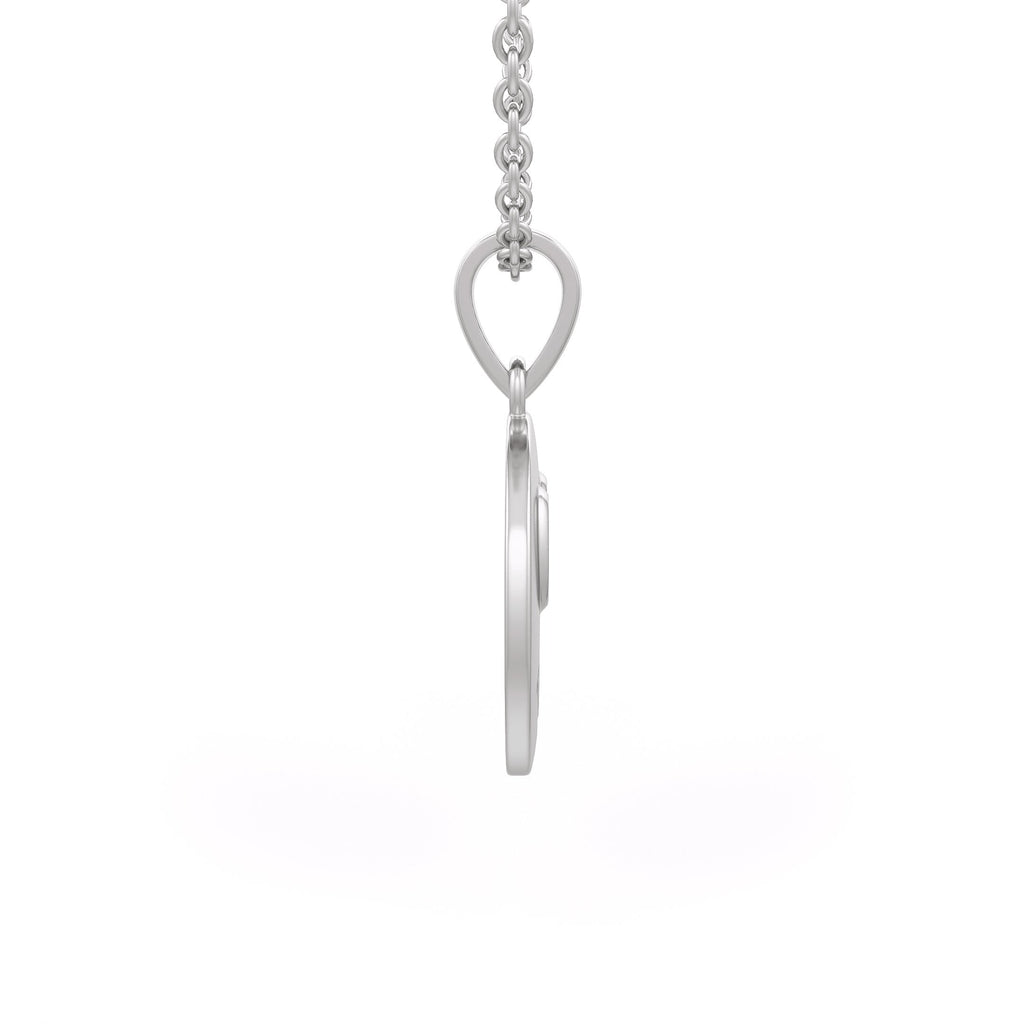 Cervin Blanc diamond smiley emoji necklace side view