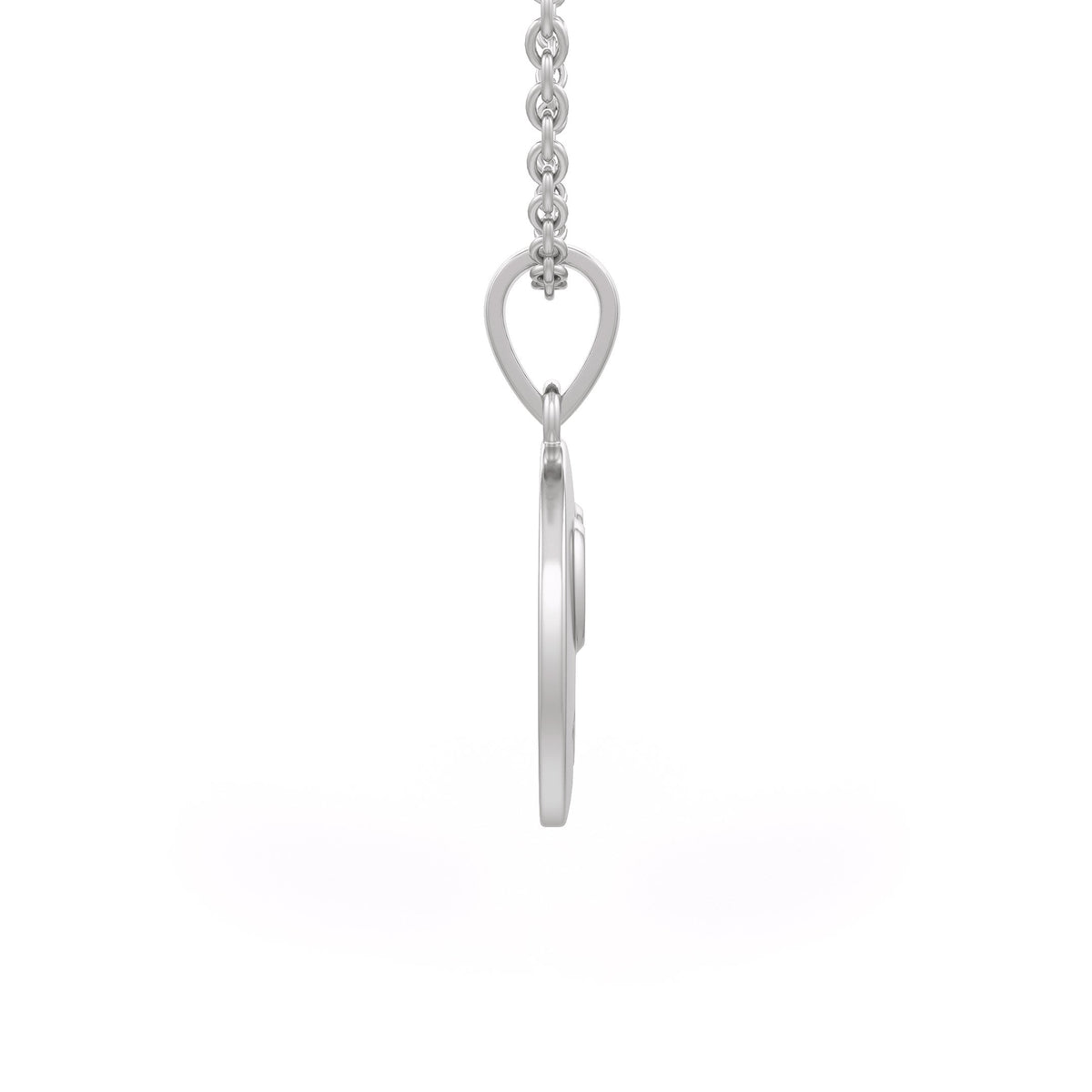 Cervin Blanc diamond smiley emoji necklace side view