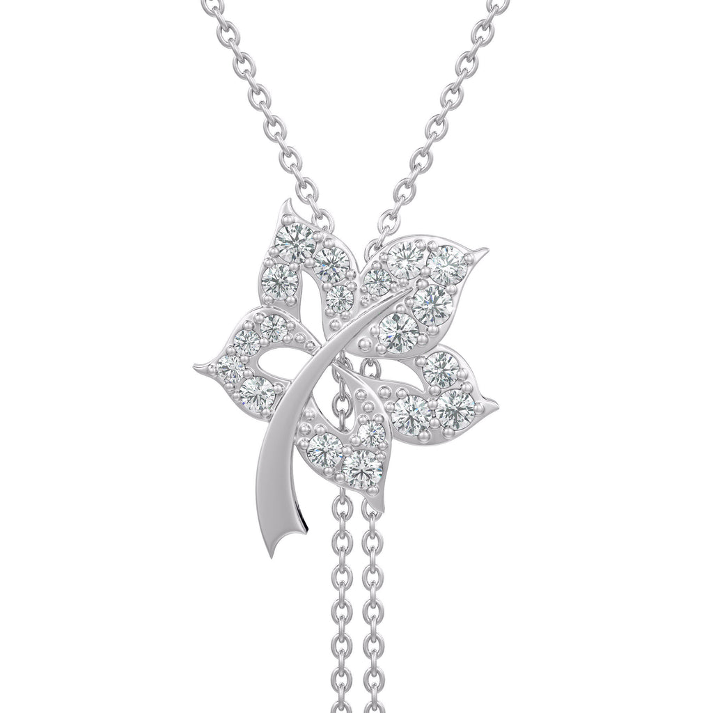 1.05ct diamond flower lariat necklace