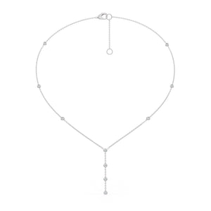 Frozen Splendor: Diamond Drop Lariat Necklace
