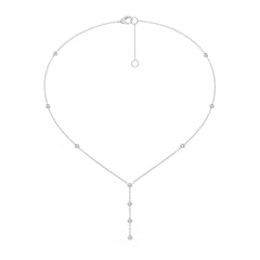 1ct Diamond Necklace in 18ct White Gold Lariat Style