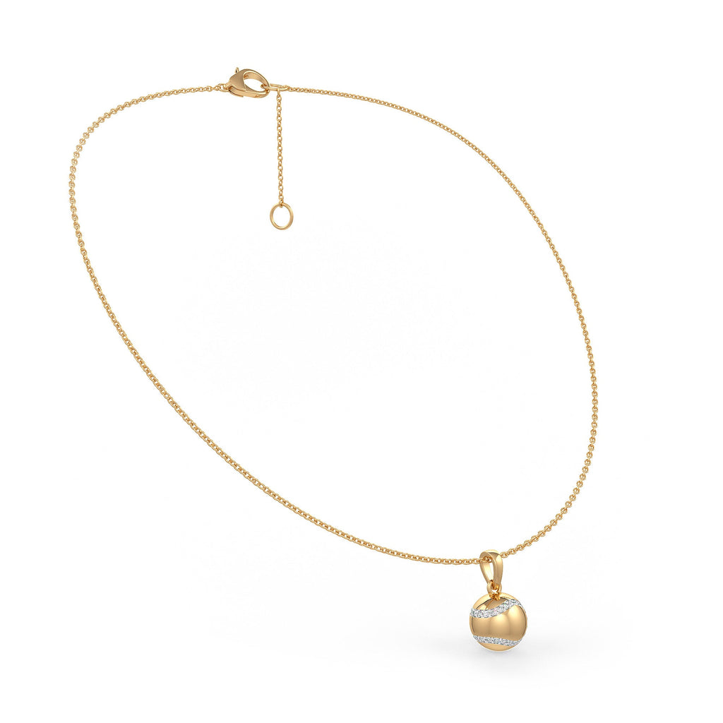 Diamond Tennis Ball Pendant in Yellow Gold 0.25ct (without chain)