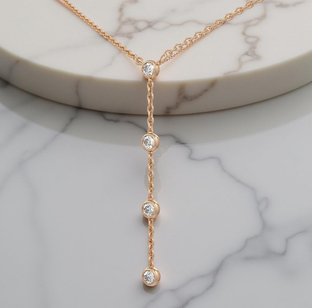 Alluring 10ct Diamond Necklace in 18ct Rose Gold