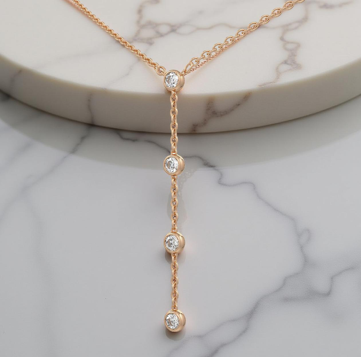 Alluring 10ct Diamond Necklace in 18ct Rose Gold