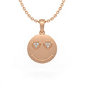 18ct rose gold diamond In Love emoji necklace Cervin Blanc