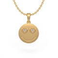 18ct Yellow Gold Diamond Necklace “In Love” Emoji Face