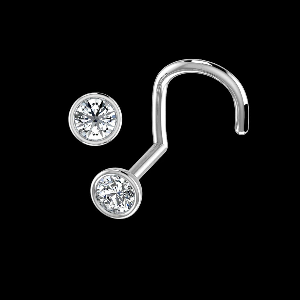 Bezel Set Diamond Nose Stud