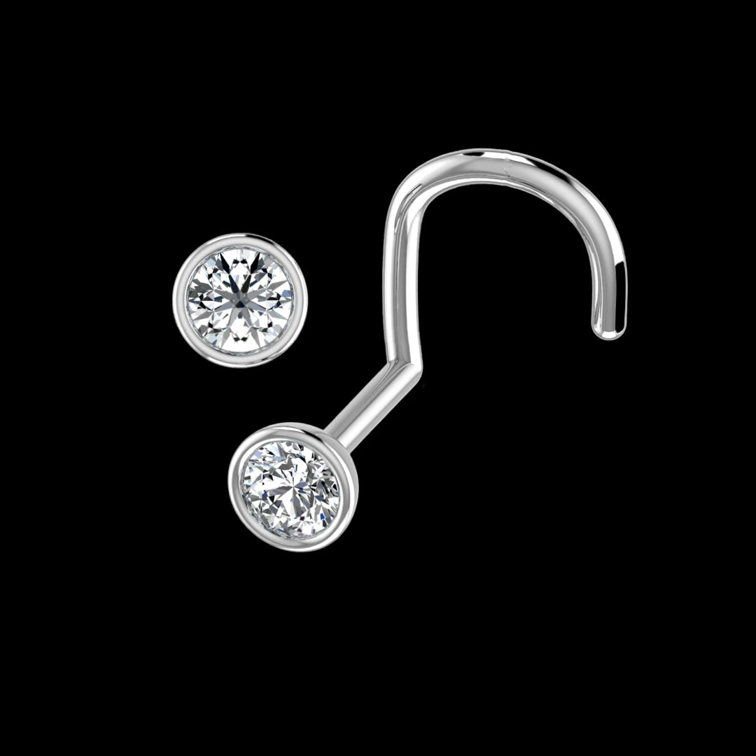 Bezel Set Diamond Nose Stud
