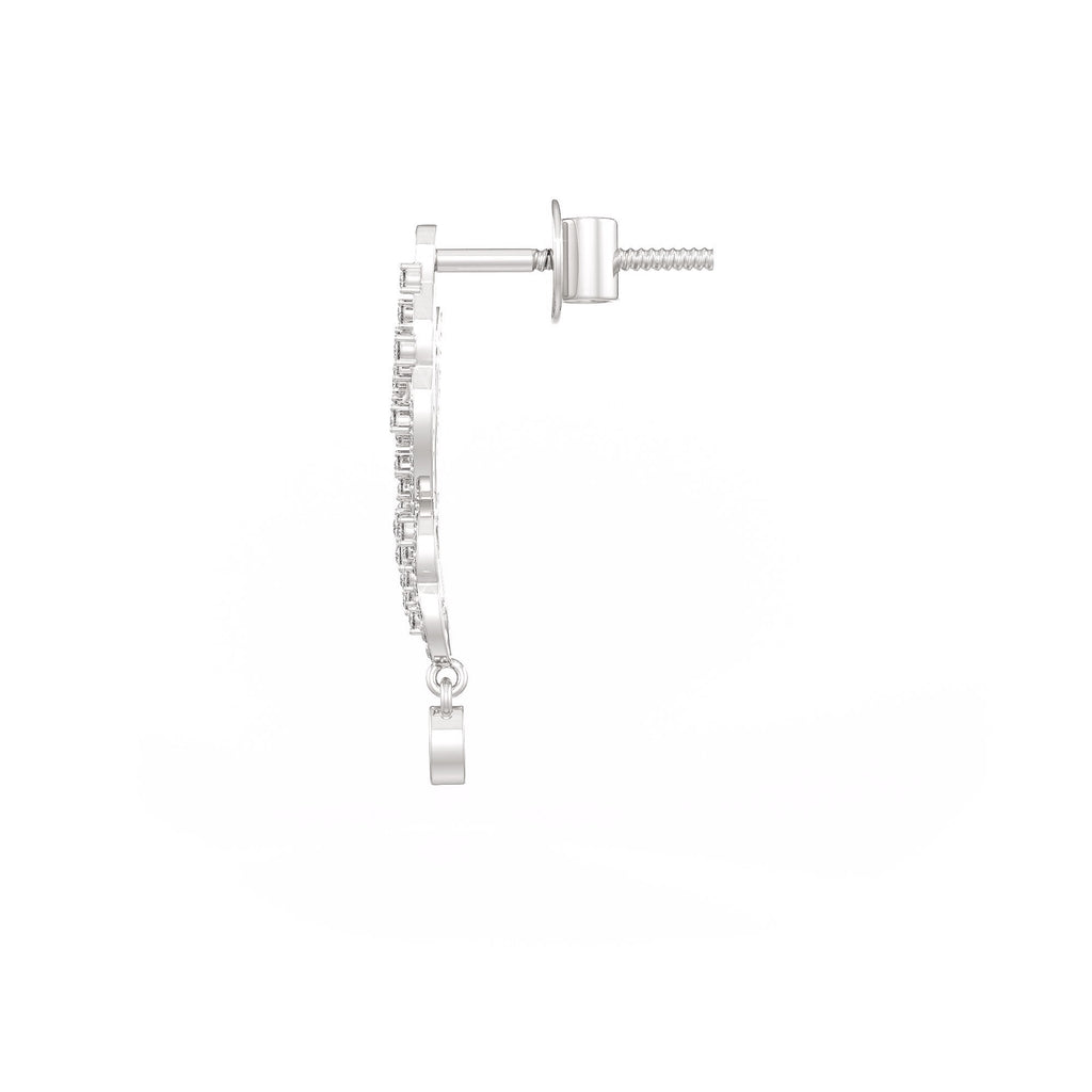 Premium butterfly drop earring in  white gold