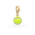 Diamond Tennis Ball Charm 0.25ct in Yellow Gold Enamel