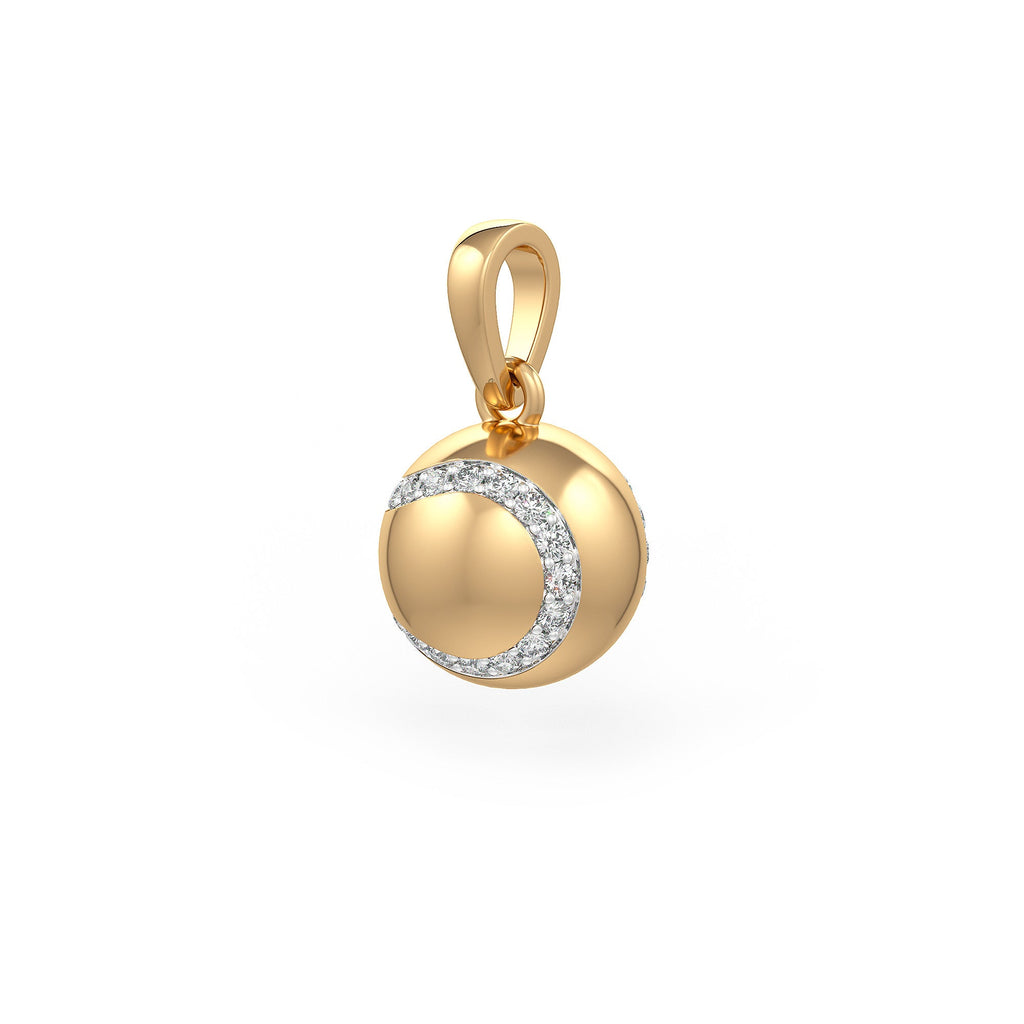 Diamond Tennis Ball Pendant in Yellow Gold 0.25ct (without chain)