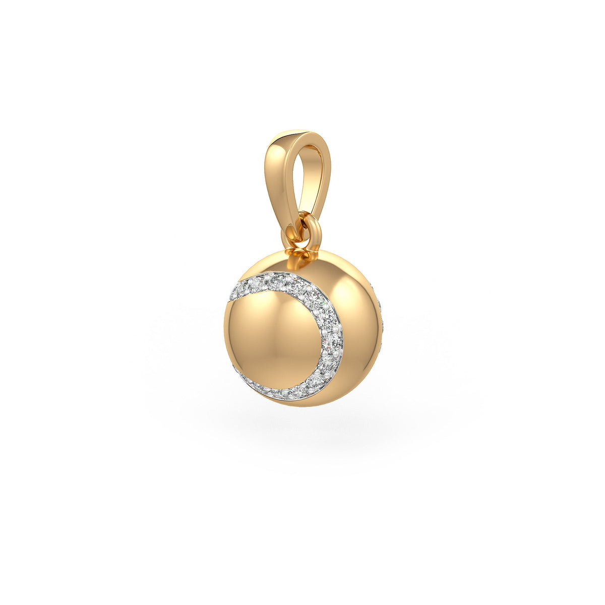 Diamond Tennis Ball Pendant in Yellow Gold 0.25ct (without chain)