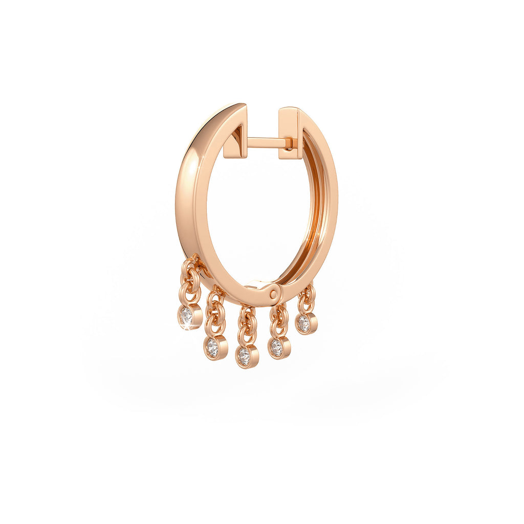 Chic rose gold diamond hoop