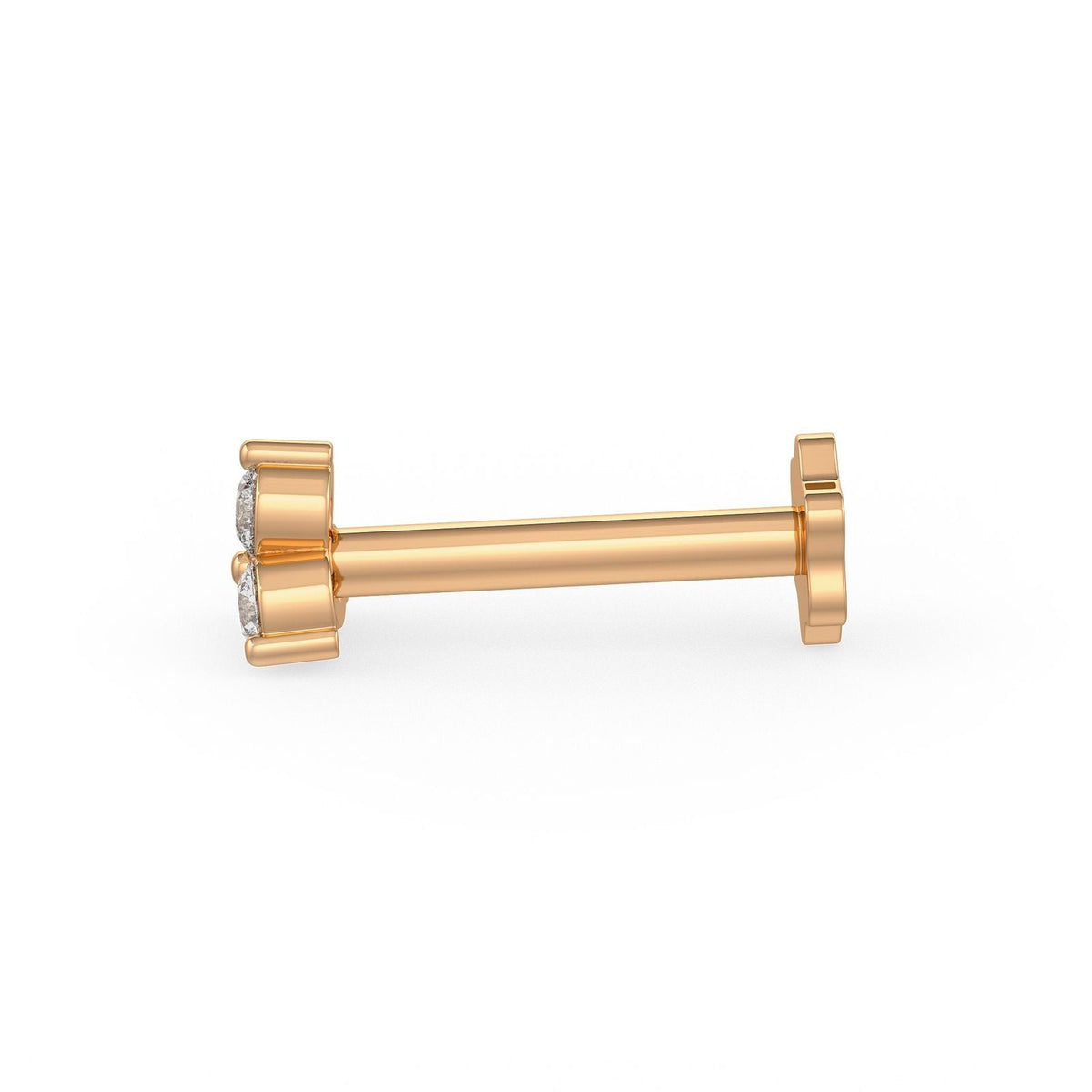 Trilogy Nasenstecker mit drei Diamanten | 18 Karat Roségold