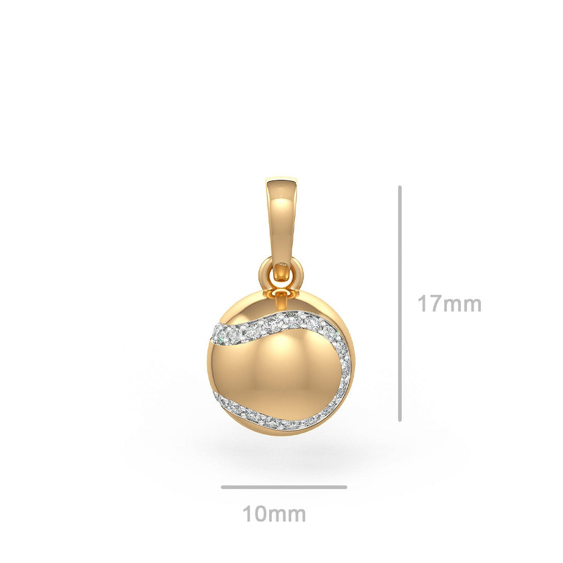 Diamond Tennis Ball Pendant in Rose Gold 0.25ct (without chain)