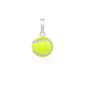 Diamond Tennis Ball Pendant in White Gold 0.25ct (without chain) with Enamel