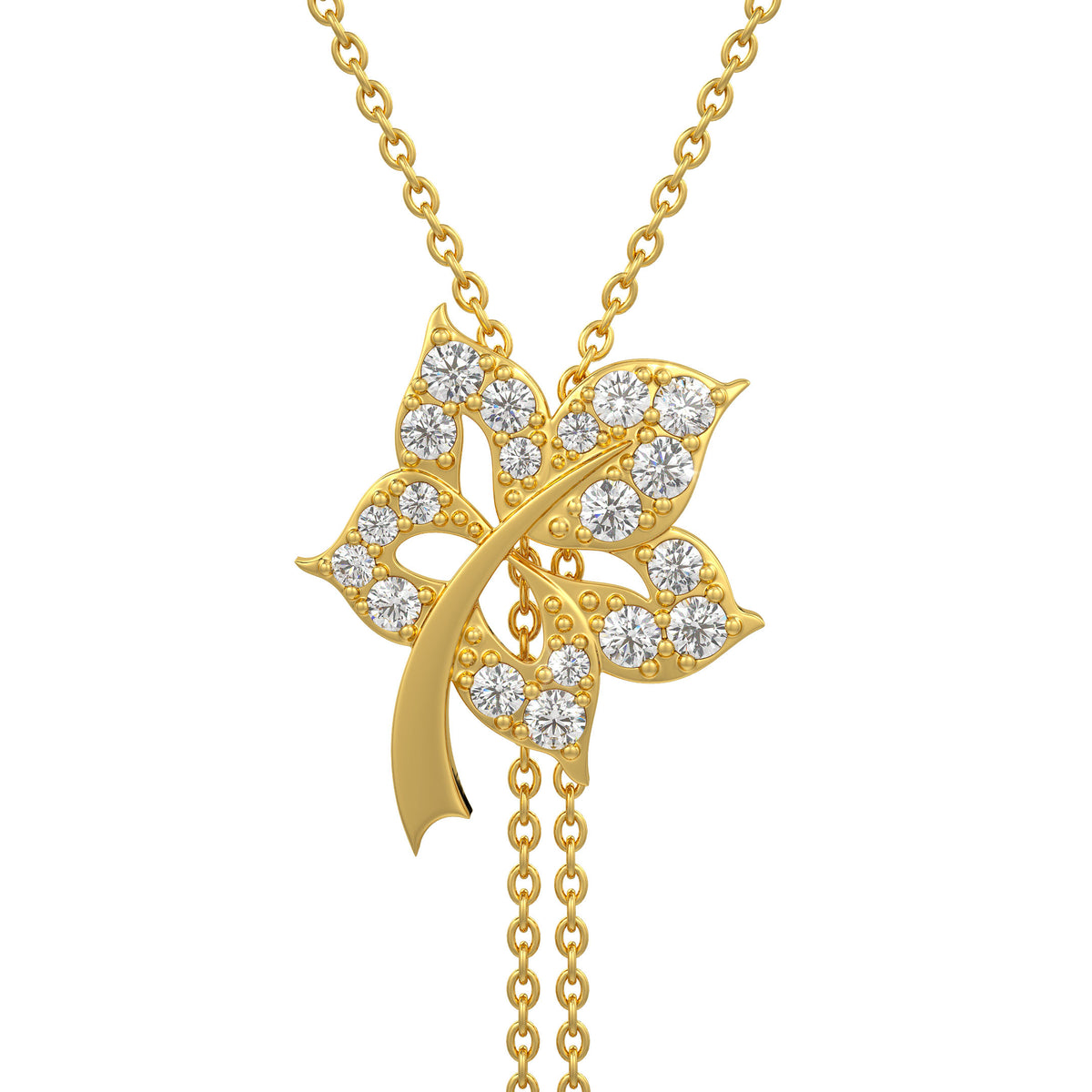  Collana Time Capsule Flower Lariat con diamanti in oro giallo 18 carati