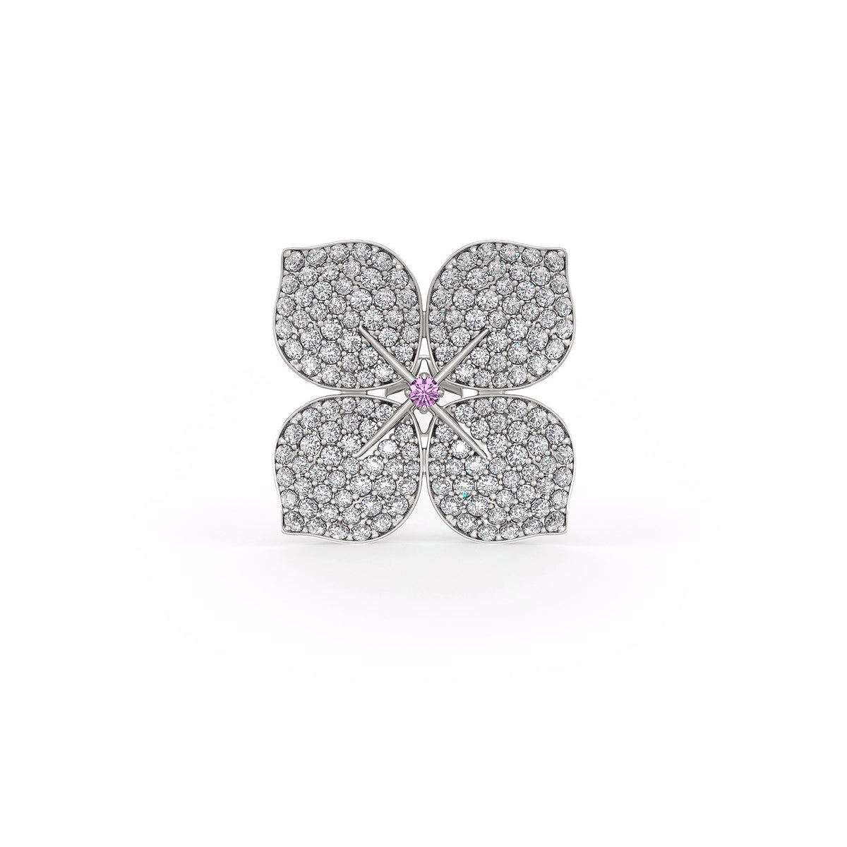 Sparkling hydrangea diamond earrings gold