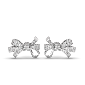 White Gold Bow Earrings