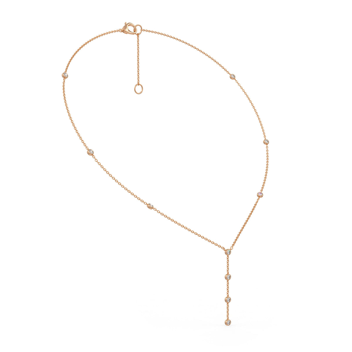Beauté rosée : Collier sautoir à pétales de diamant