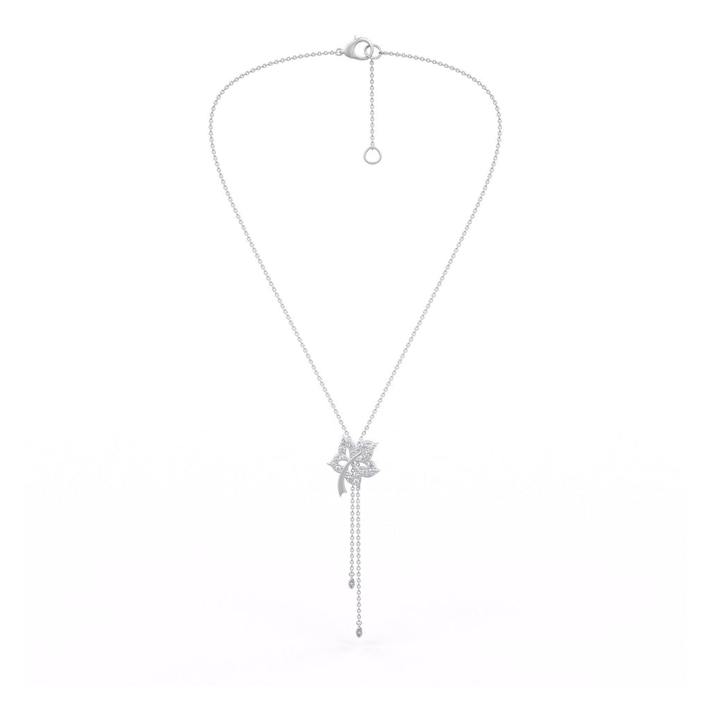 2.5cm flower diamond lariat necklace