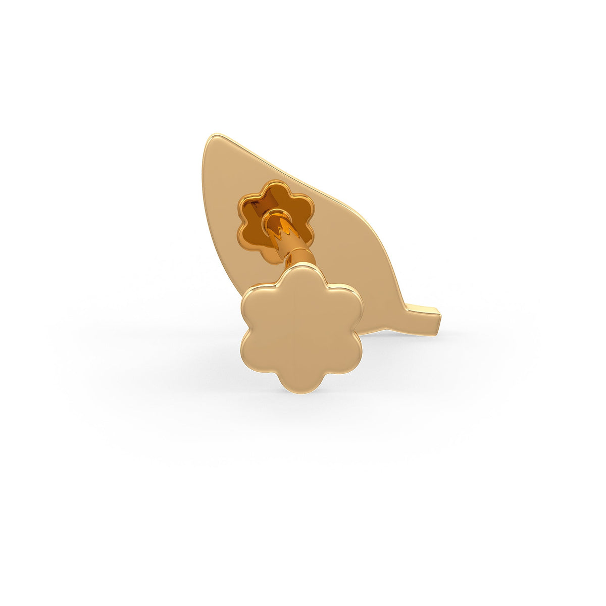 Fine diamond leaf nose jewellery in yellow gold