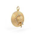 Pendentif chapeau en or jaune 18 carats, inspiré de Jane Austen, orné d'un diamant.