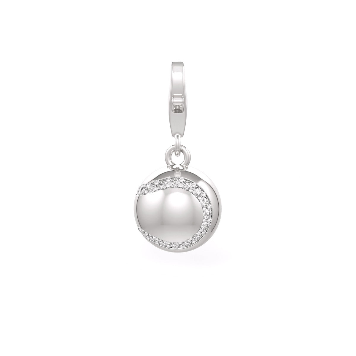 Diamond Tennis Ball Charm 0.25ct in White Gold