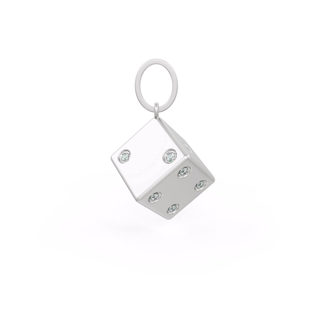 Elegant 0.32ct diamond dice pendant