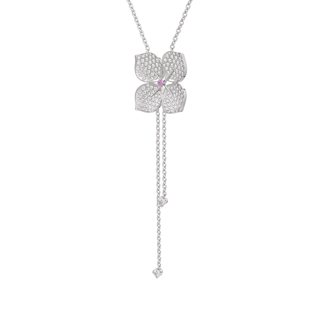 Diamond Necklace Hydrangea Flower 1.80ct 18ct White Gold